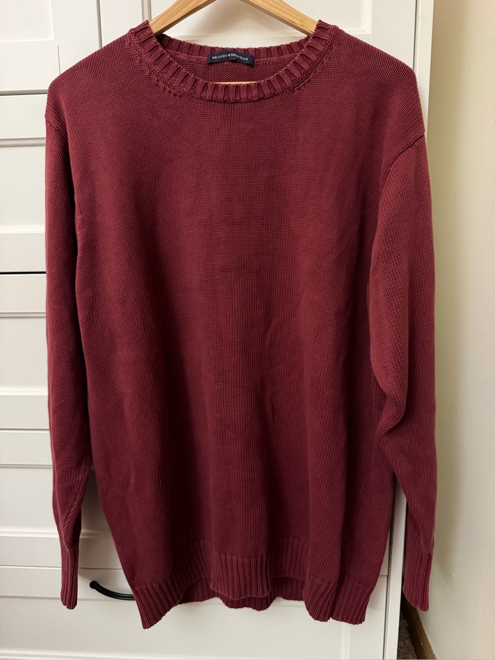Brandy Melville Wine Red Crewneck Sweater